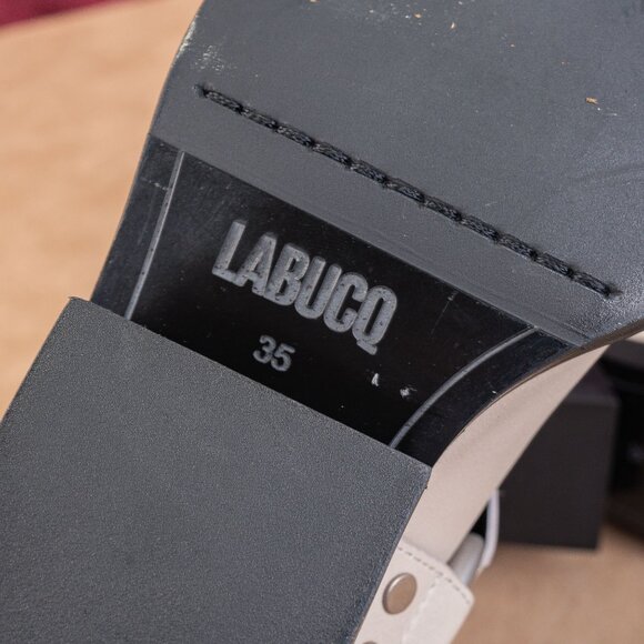 LABUCQ Women Waymore Ivory Leather Moto Biker Harness Boots sz 5US EUR35 - Picture 7 of 8